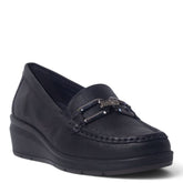 Italian Women Black Leather Shoes #5555