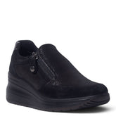 Italian Women Black Chamois Shoes #5564