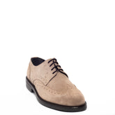Italian Men Beige Chamois Shoes #3370