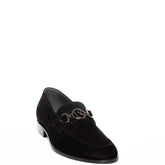 Italian Men Black Chamois Shoes #3430