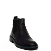 Italian Men Black Leather Half Boot #3469
