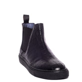 Italian Men Black Leather Half Boot #3589