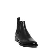 Italian Men Black Leather Half Boot #3666