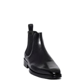 Italian Men Black Leather Half Boot #3678