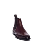 Italian Men Brown Leather Half Boot #3679