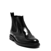 Italian Men Black Vernis Leather Half Boot #3778