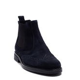 Italian Men Dark Blue Chamois Half Boot #3785