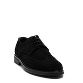 Italian Men Black Chamois Shoes #3787