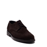 Italian Men Brown Chamois Shoes #3788