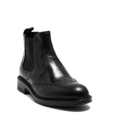 Italian Men Black Leather Half Boot #3794