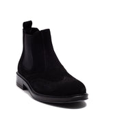 Italian Men Black Chamois Half Boot #3816