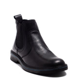 Italian Men Black Leather Half Boot #3836