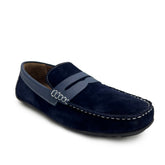 Turkish Men Navy Leather * Chamois Espadrilles #3930