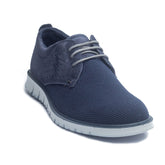 Italian Men Navy Leather * Chamois Shoes #4055