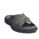 Italian Men Grey Leather Slipper #4079