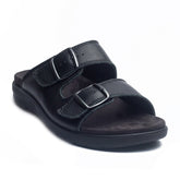 Italian Men Black Leather Slipper #4085