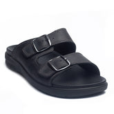 Italian Men Black Leather Slipper #4086