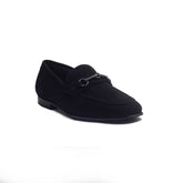 Italian Men Black Chamois Shoes #4159