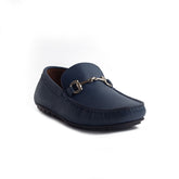 Italian Men Blue Leather Espadrilles #4215