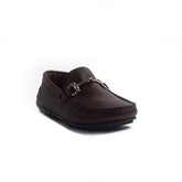 Italian Men Brown Leather Espadrilles #4216