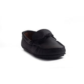 Italian Men Black Leather Espadrilles #4240