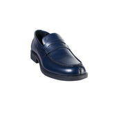 Men Navy Leather Shoes #4299