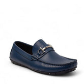 Men Dark Blue Leather Espadrilles #4428