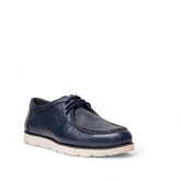 Men Navy Leather Shoes #4519