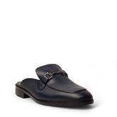 Men Dark Blue Leather Shoes #4577