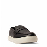 Men Black Leather Espadrilles #4786