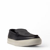 Men Navy Leather Espadrilles #4794