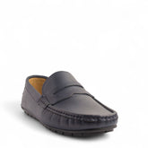 Men Navy Leather Espadrilles #4816