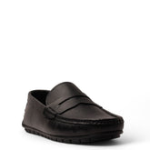 Men Black Leather Espadrilles #4819