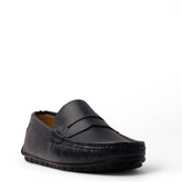 Men Navy Leather Espadrilles #4821