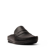 Men Black Leather Mules #4835