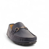 Men Navy Leather Espadrilles #4856