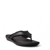 Men Black Leather Slipper #4915