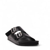 Men Black Leather Slipper #4921