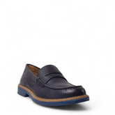 Italian Men Dark Blue Leather Shoes #4976