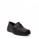 Italian Men Black Leather Espadrilles #4988