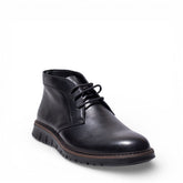 Italian Men Black Leather HalfBoot #5107