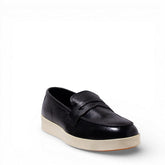 Men Black Leather Espadrilles #5130