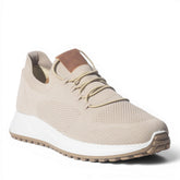 Italian Men Beige Cloth Shoes #5221