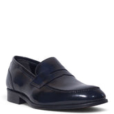 Italian Men Navy Vernis Leather Shoes #5274