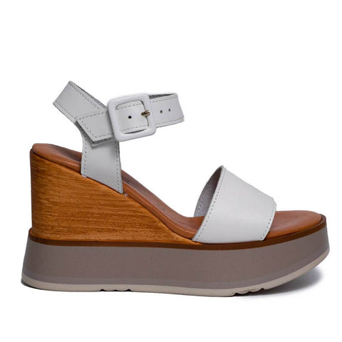 Italian Women White Leather Sandal #0624