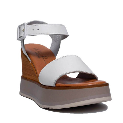 Italian Women White Leather Sandal #0624