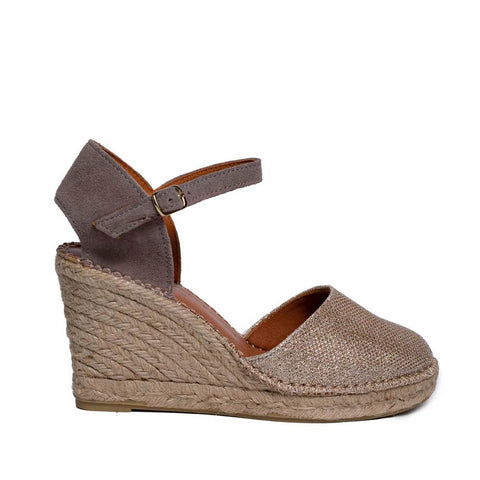 Italian Women Pink CHAMOIS * GLITTER Wedges #0639