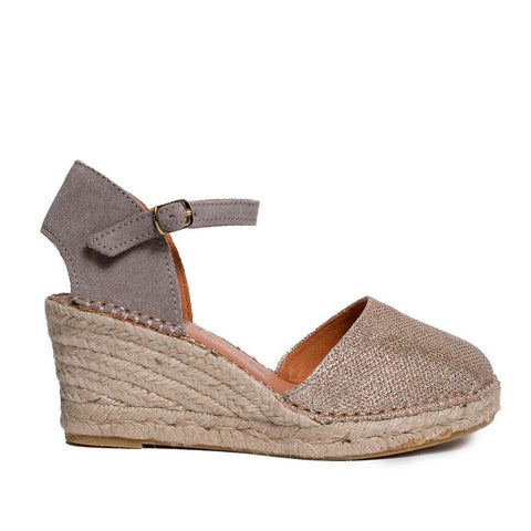 Italian Women Gold CHAMOIS * GLITTER Wedges #0656
