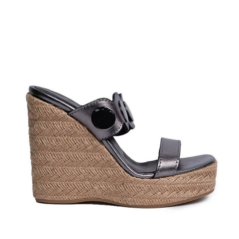 Italian Women Oxide Leather Wedges #0666