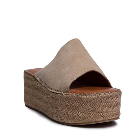 Italian Women Beige CHAMOIS Wedges #0722